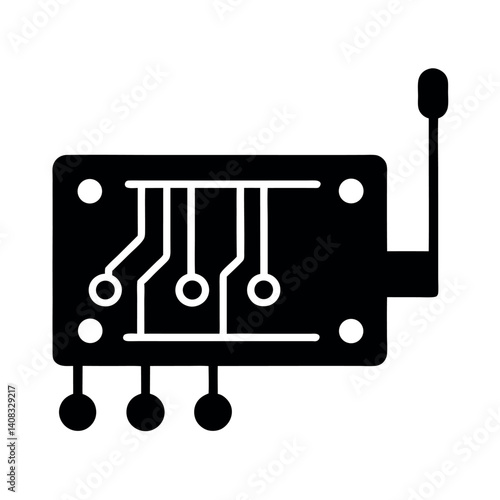 Network Interface Card Silhouette Illustration