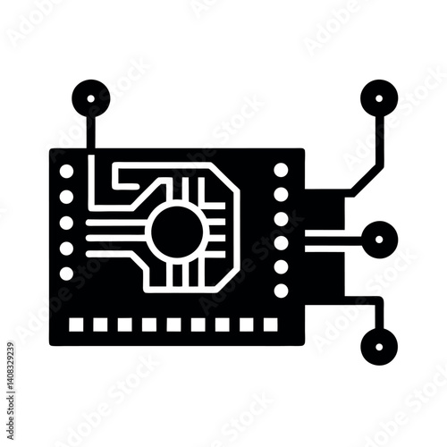 Network Interface Card NIC Vector Silhouette