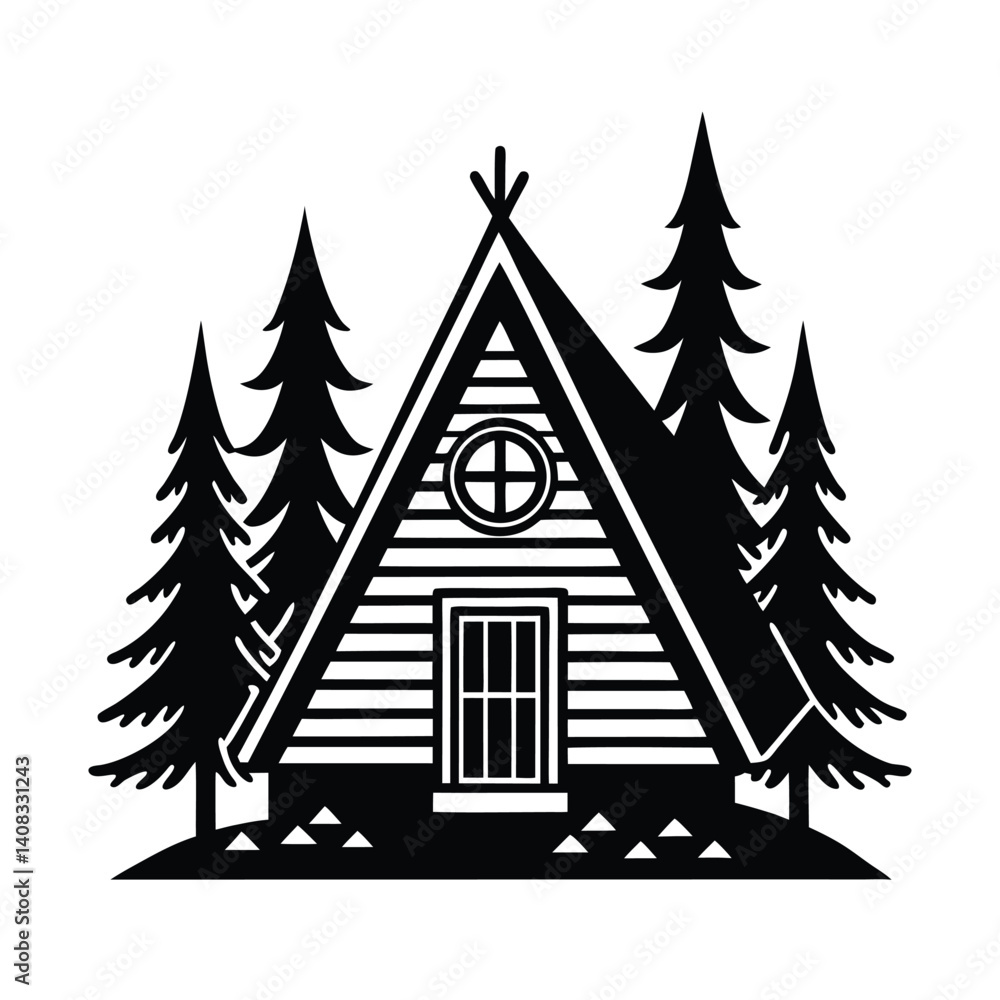 Obraz premium house silhouette vector