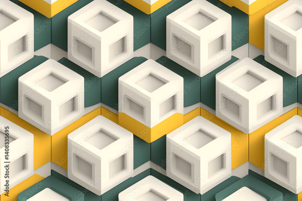 Isometric cube pattern abstract background Isometric cube pattern abstract background