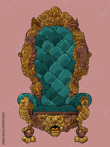 High social status. Empty luxurious throne. Power and authority that can be obtained.