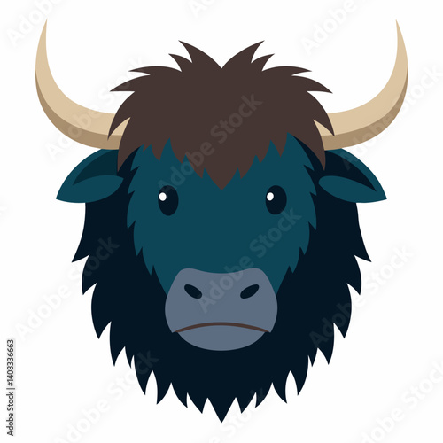 Yak Head Vector Illustration – Wild Animal Graphic Design for Logos & Prints