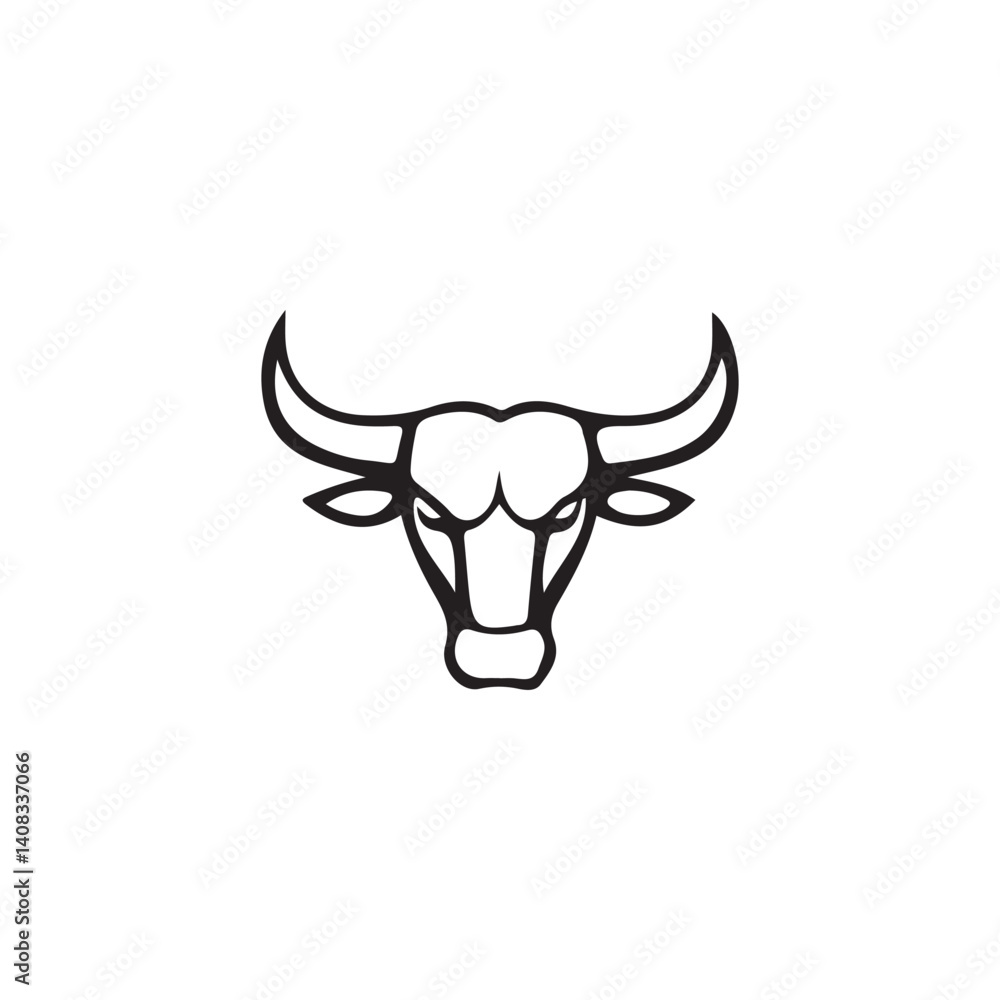bull head isolated on white bull head isolated on white