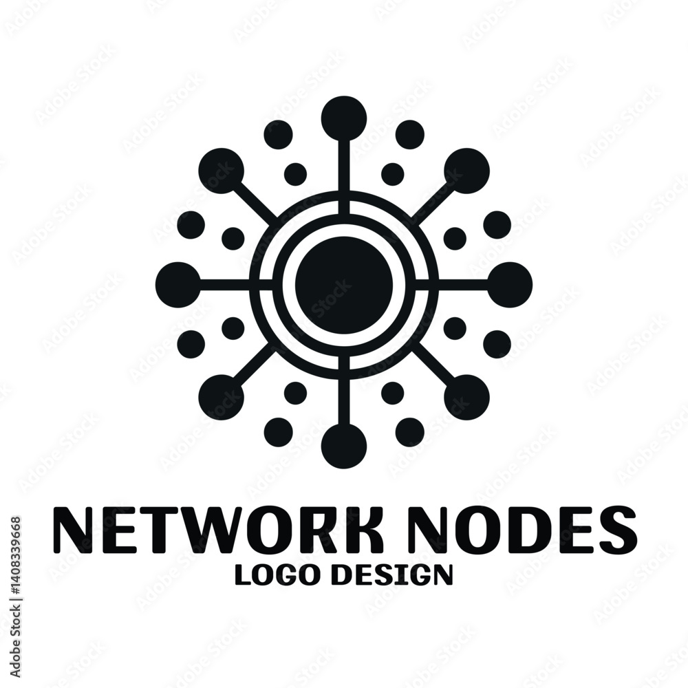 Obraz premium Network Nodes Vector Logo Design