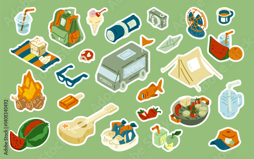 Camping and outdoor vector set