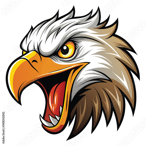 Angry eagle head illustration