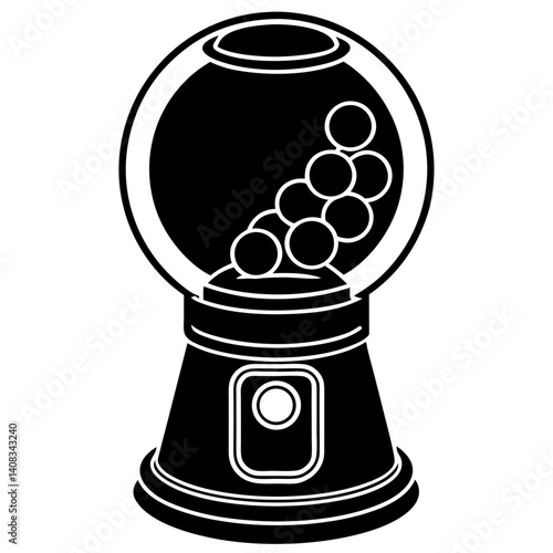Gumball machine silhouette vector design