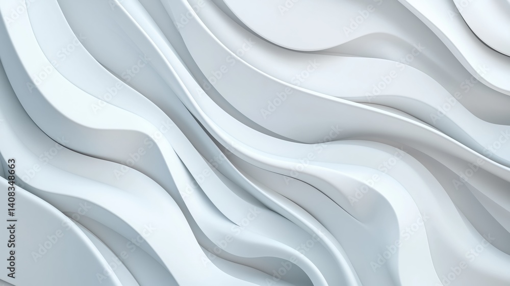 Obraz premium Graceful White Waves Inspire Calm