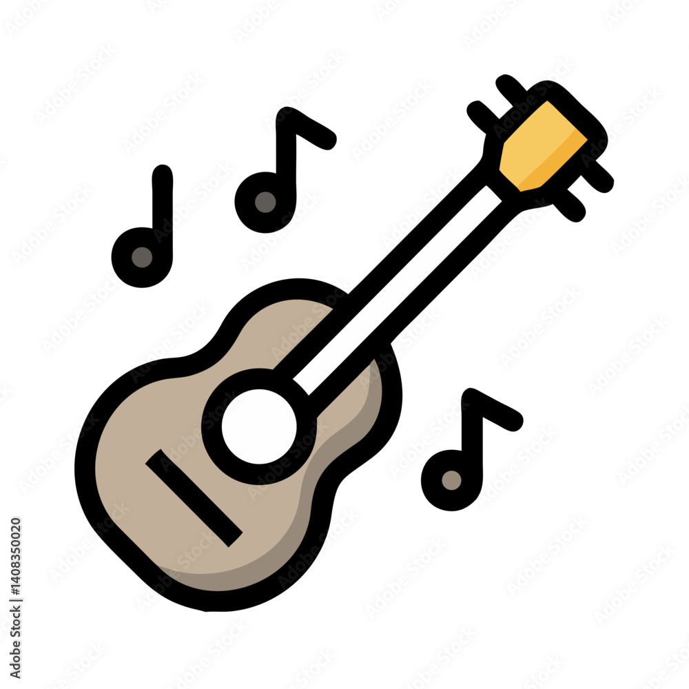 Acoustic Guitar Icon Representing Live Party Music and Acoustic Performance Acoustic Guitar Icon Representing Live Party Music and Acoustic Performance