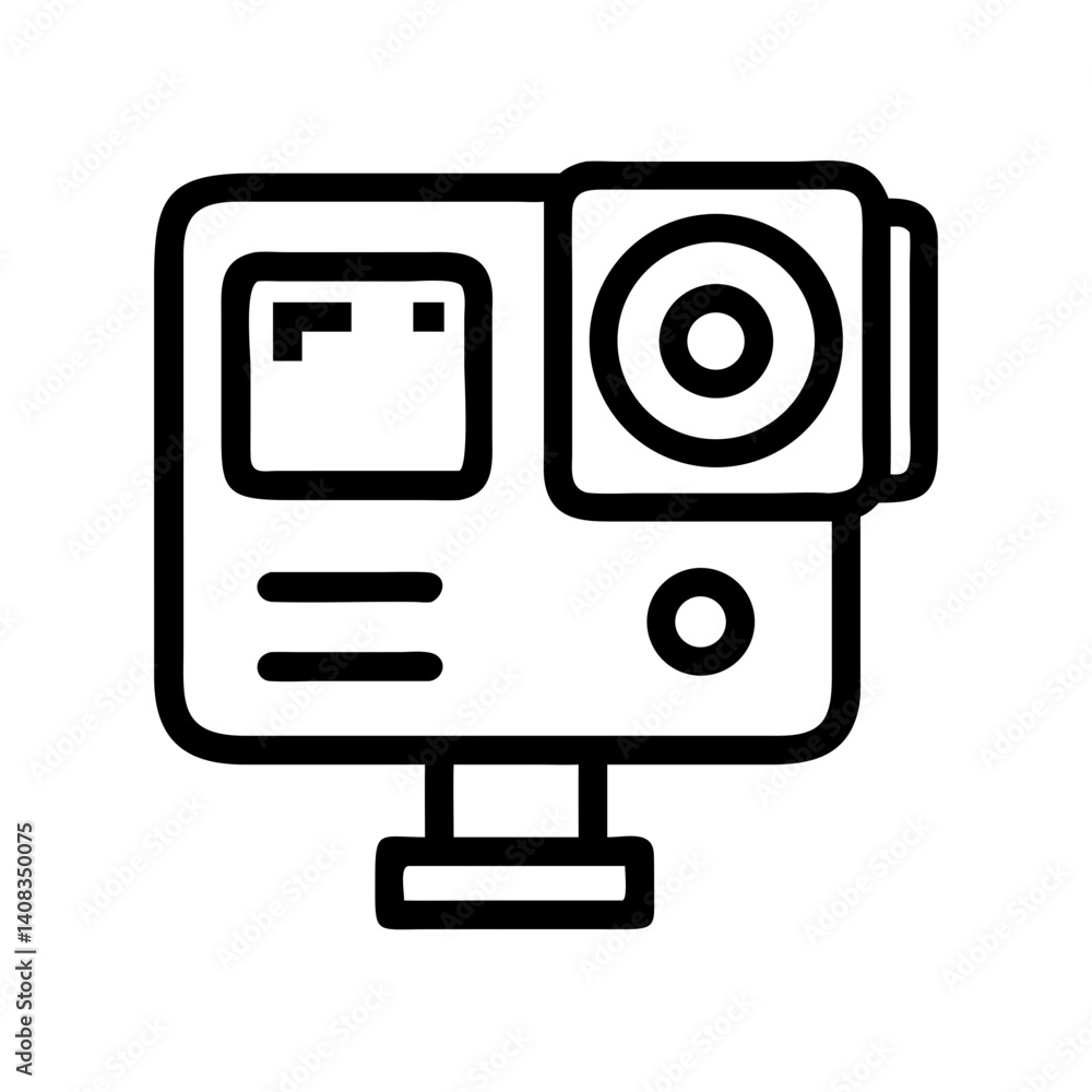 Action Camera Icon Representing Portable Video Recording and Outdoor Adventure Action Camera Icon Representing Portable Video Recording and Outdoor Adventure