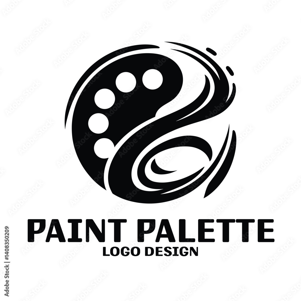 Naklejka premium Paint Palette Vector Logo Design
