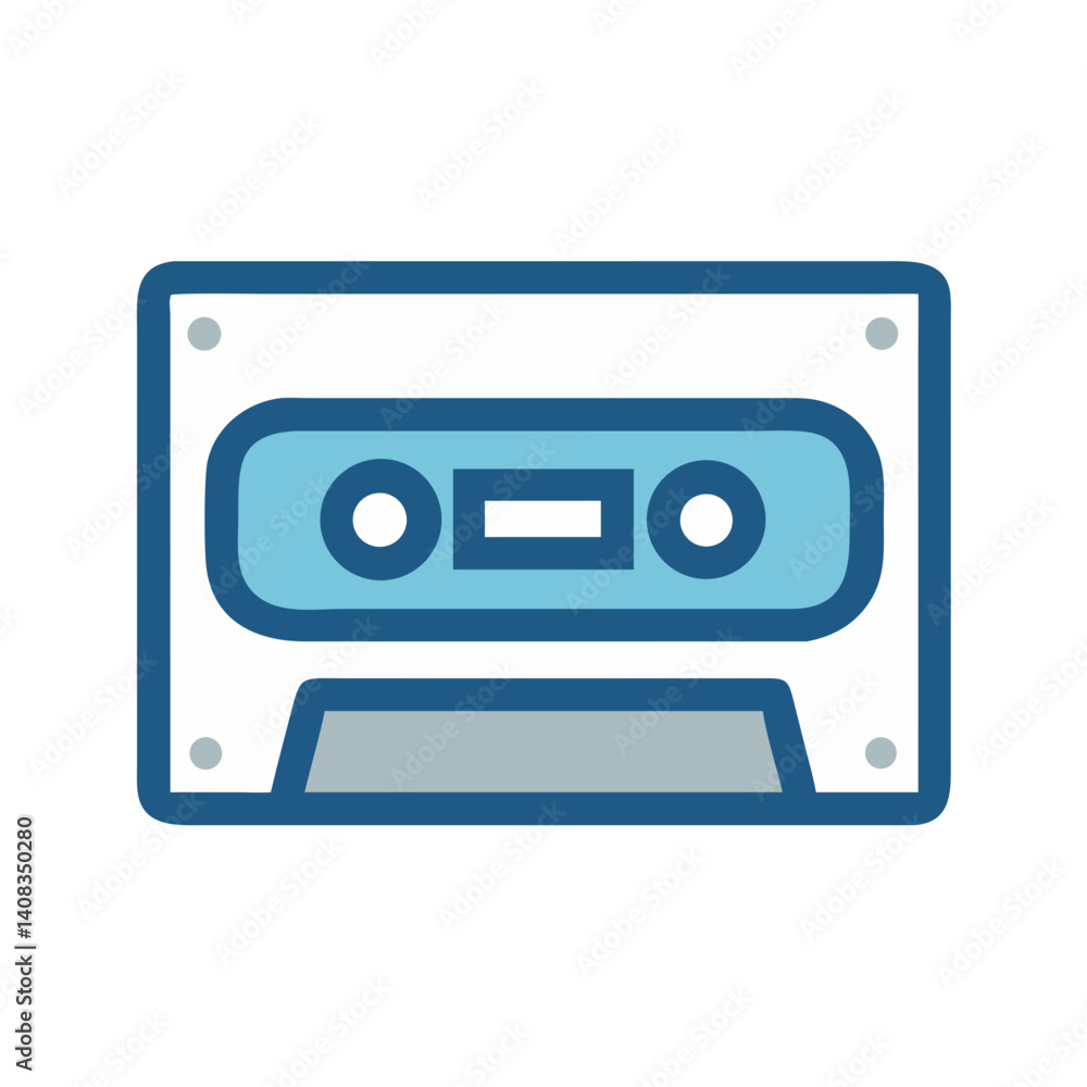 Audio Cassette Icon Representing Analog Sound and Retro Music Playback Audio Cassette Icon Representing Analog Sound and Retro Music Playback