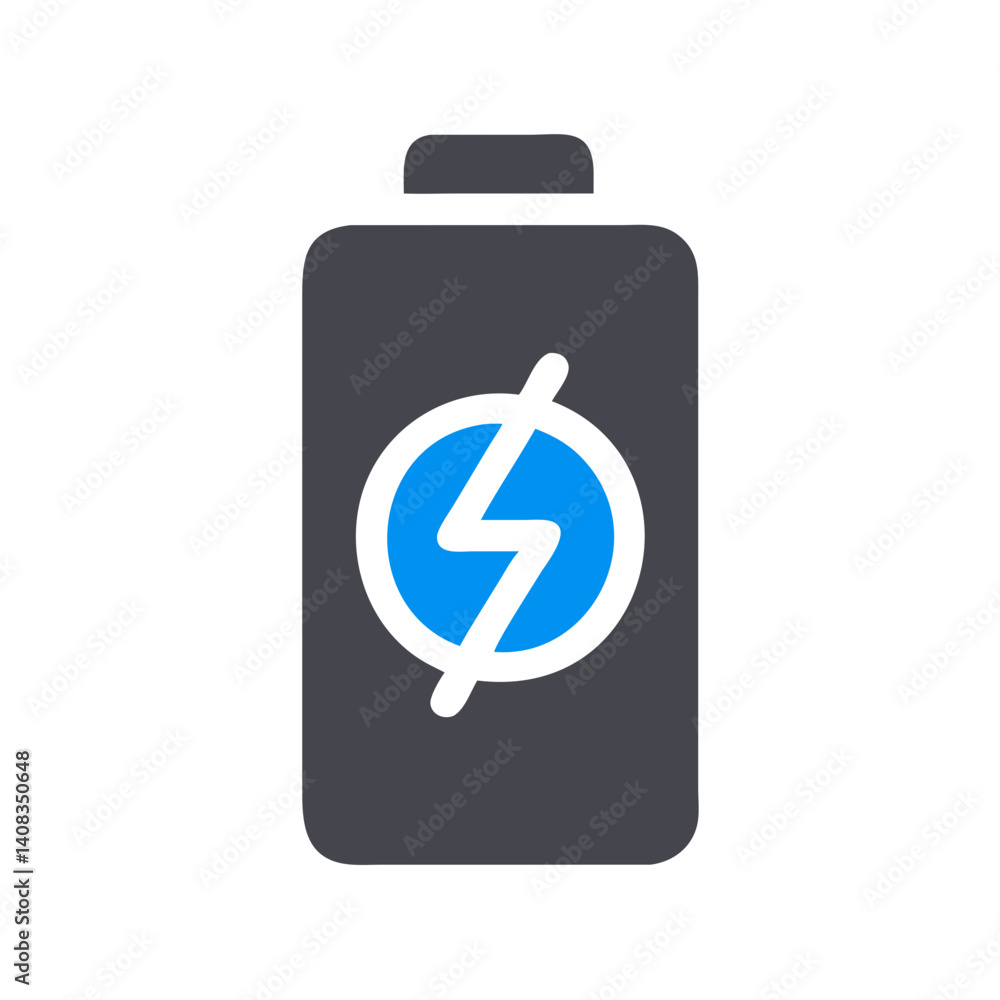 Battery with Lightning Symbol Icon Representing Power Storage and Quick Charging Battery with Lightning Symbol Icon Representing Power Storage and Quick Charging