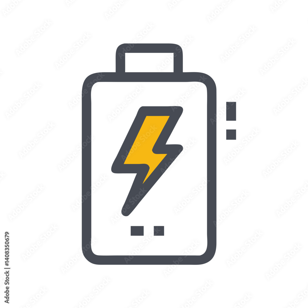 Battery with Lightning Symbol Icon Representing Power Storage and Quick Charging Battery with Lightning Symbol Icon Representing Power Storage and Quick Charging