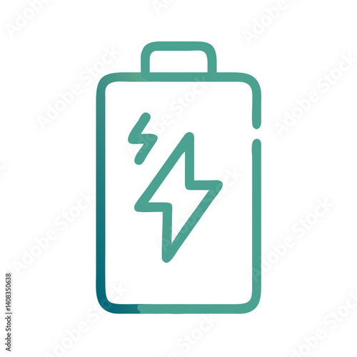 Battery with Lightning Symbol Icon Representing Power Storage and Quick Charging