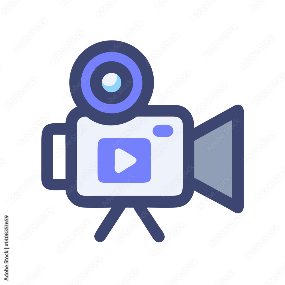 Camcorder with Light Icon Representing Event Video Recording and Media Capture Camcorder with Light Icon Representing Event Video Recording and Media Capture
