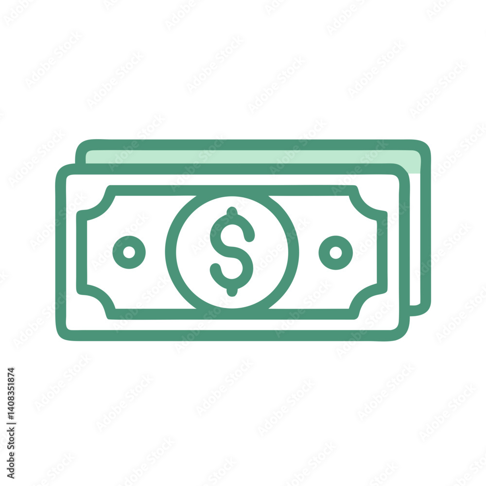 Cash Icon Representing Physical Money and Currency Exchange Cash Icon Representing Physical Money and Currency Exchange