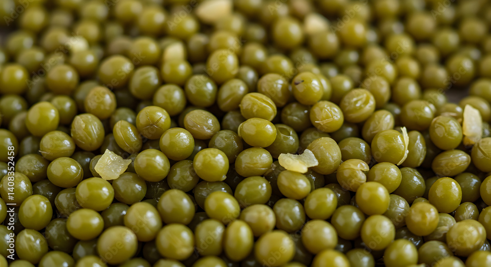 Close Up Of Fresh Green Mung Beans With Skins In The Background Close Up Of Fresh Green Mung Beans With Skins In The Background