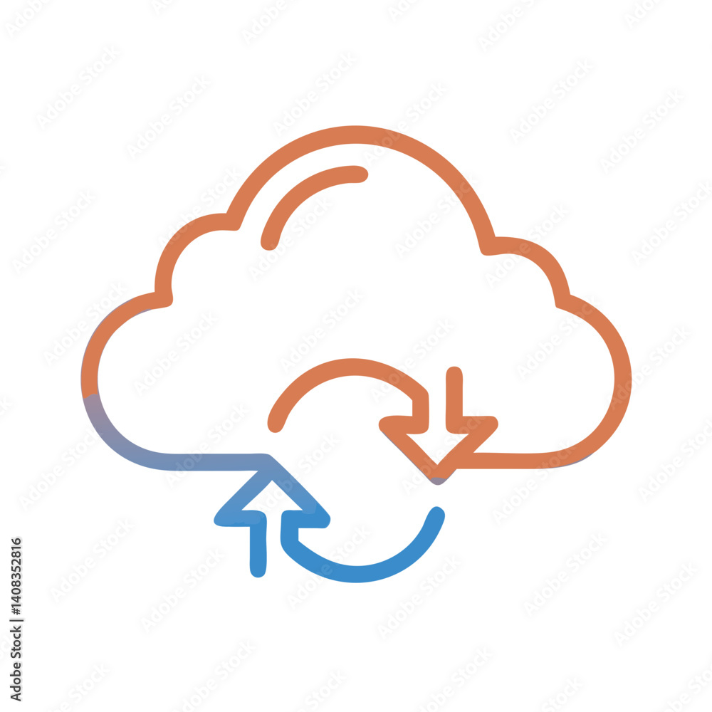 Cloud Sync Icon Representing Cloud-Based Data Synchronization and Online Backup Cloud Sync Icon Representing Cloud-Based Data Synchronization and Online Backup