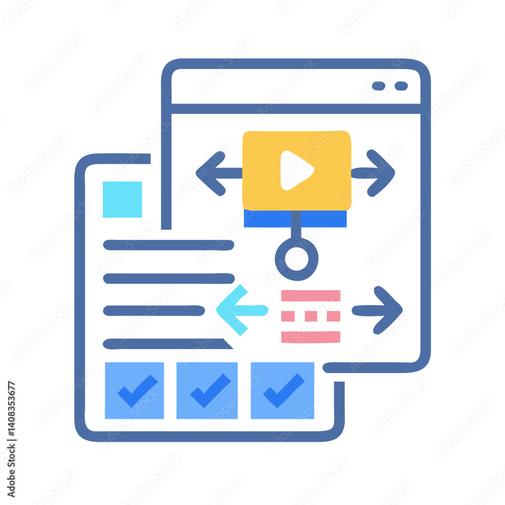 Content Strategy Icon Representing Digital Planning and Online Marketing Management Content Strategy Icon Representing Digital Planning and Online Marketing Management