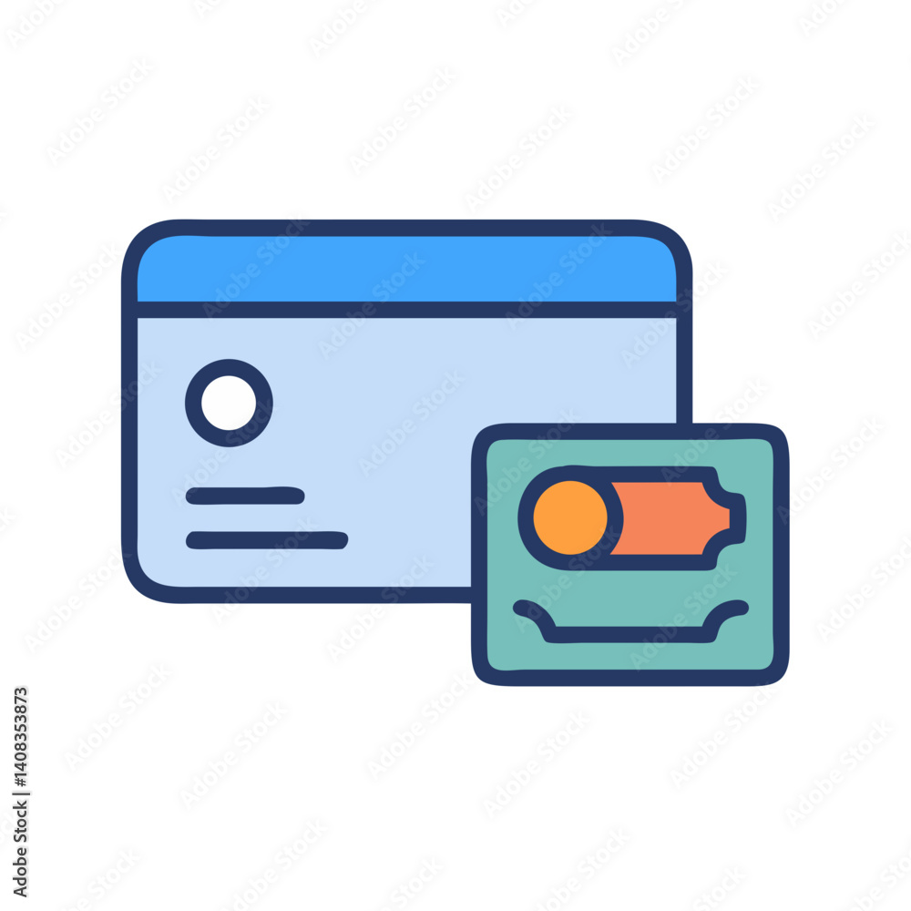 Credit Card Payment Icon Representing Cashless Transaction and Digital Checkout Credit Card Payment Icon Representing Cashless Transaction and Digital Checkout