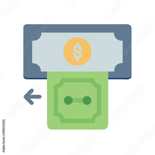 Currency Exchange ATM Icon Representing Automated Money Conversion and Global Finance