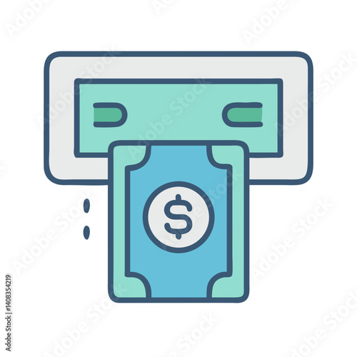 Currency Exchange ATM Icon Representing Automated Money Conversion and Global Finance