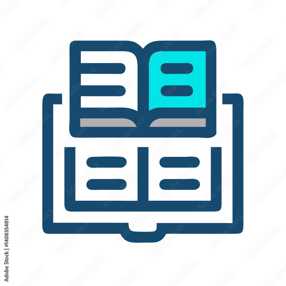 Data Book Icon Representing Data Storage and Digital Information Record Data Book Icon Representing Data Storage and Digital Information Record