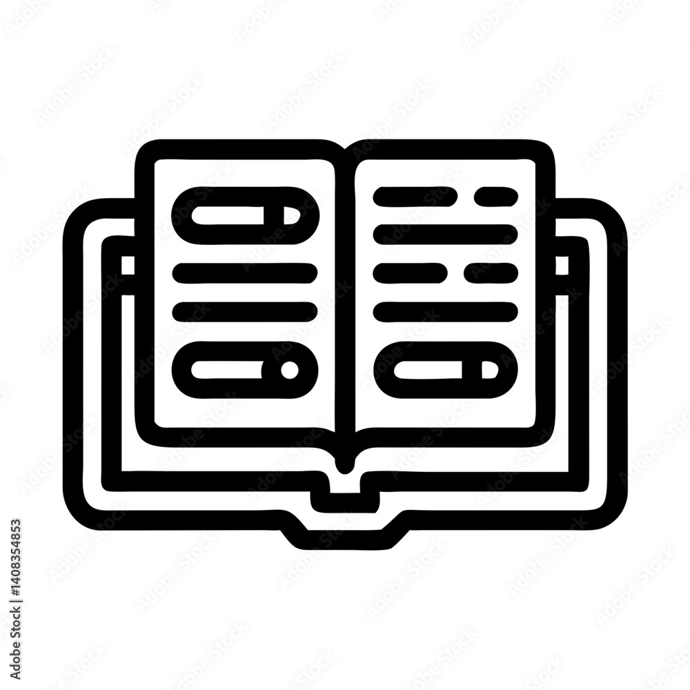 Data Book Icon Representing Data Storage and Digital Information Record Data Book Icon Representing Data Storage and Digital Information Record