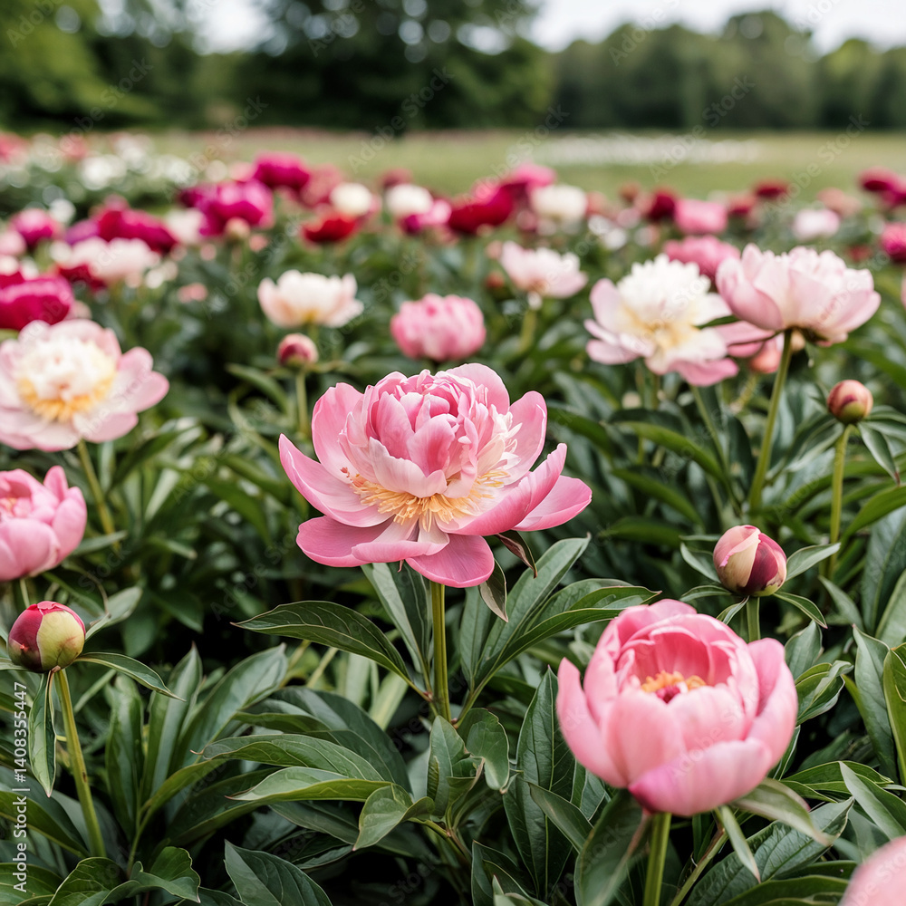 Fototapeta premium meadow of peony flower