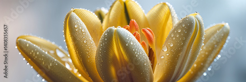Obraz na płótnie close up of a beautiful yellow tulip w salonie