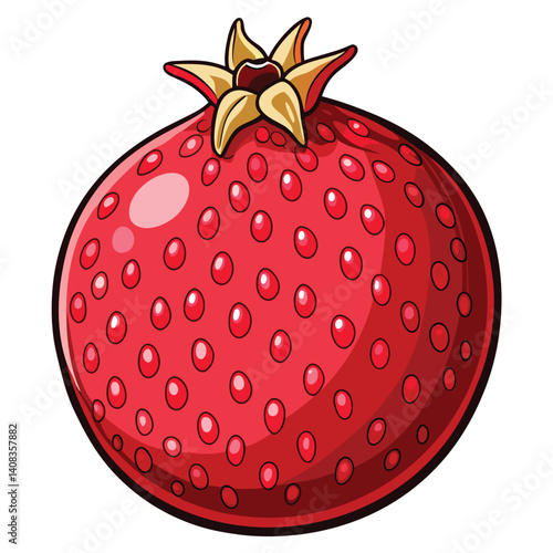 Vibrant Pomegranate Illustration