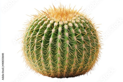 A golden barrel cactus isolated on white background