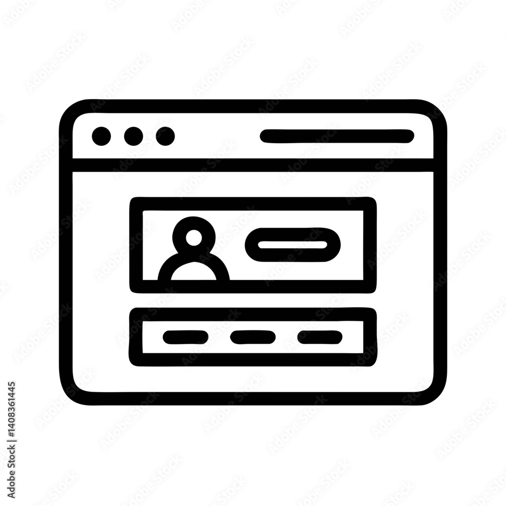 Login Form Interface Icon Representing Secure Account Access and User Authentication Login Form Interface Icon Representing Secure Account Access and User Authentication