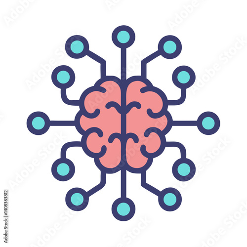 Neural Network Icon Representing AI Computational Power and Machine Learning