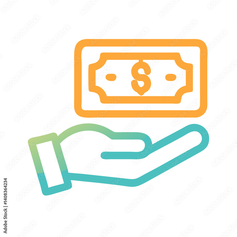 Payment Hand Icon Representing Payment Transaction and Financial Exchange Payment Hand Icon Representing Payment Transaction and Financial Exchange
