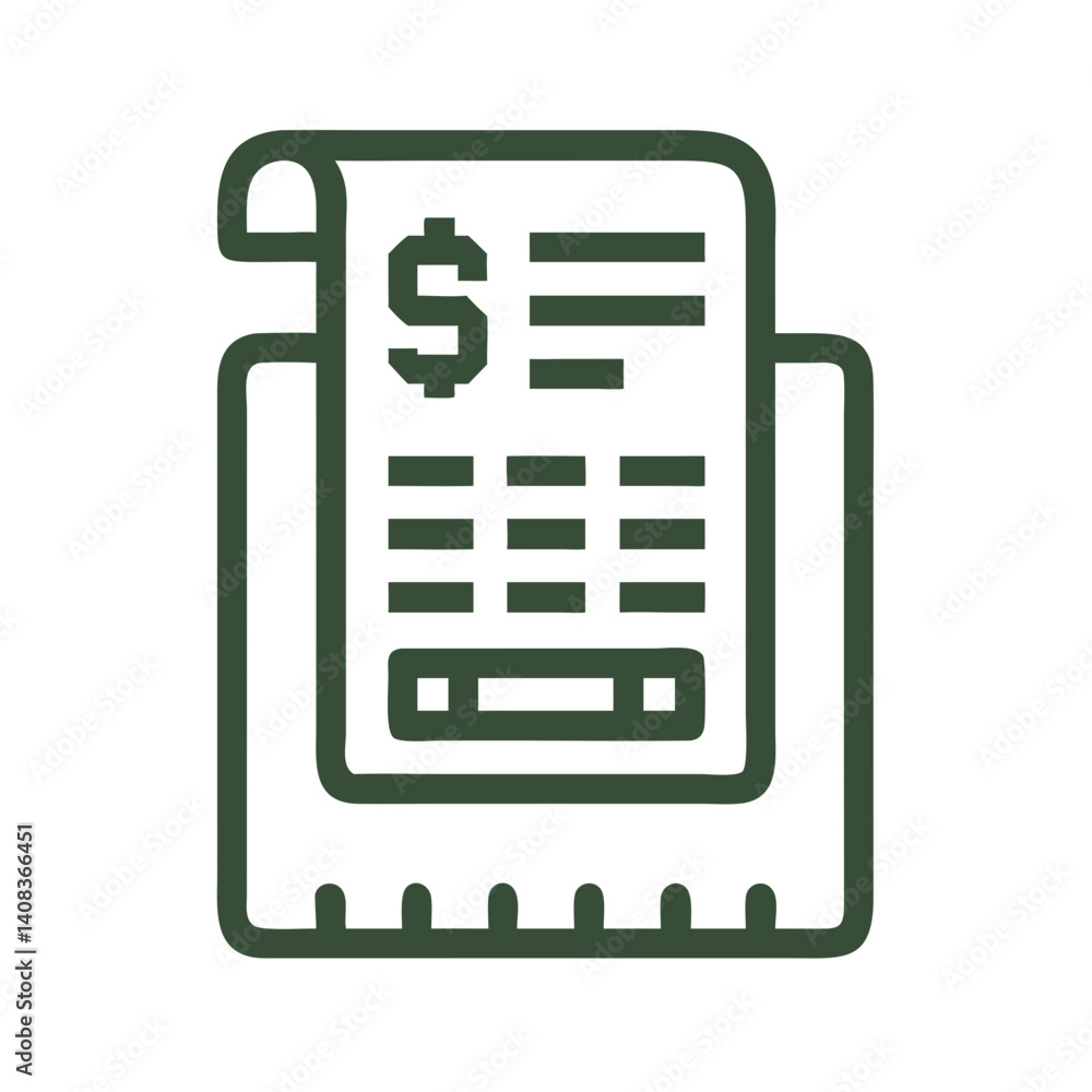 Printer with Receipt Icon Representing Payment Confirmation and Transaction Printing Printer with Receipt Icon Representing Payment Confirmation and Transaction Printing