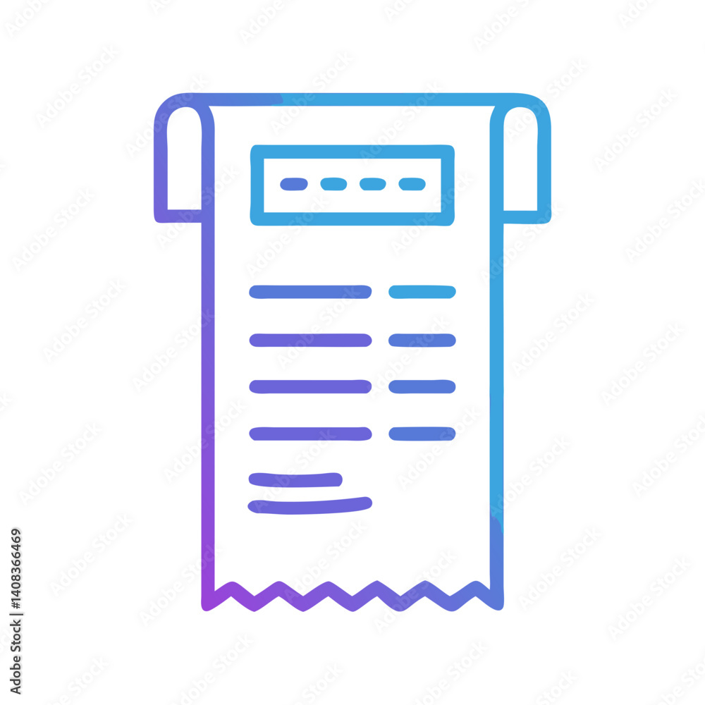 Printed Receipt Icon Representing Point of Sale and Transaction Confirmation Printed Receipt Icon Representing Point of Sale and Transaction Confirmation