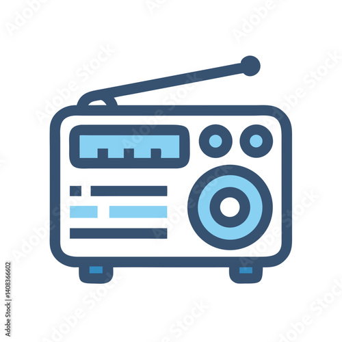 Radio Receiver Icon Representing Broadcast Audio and Radio Communication