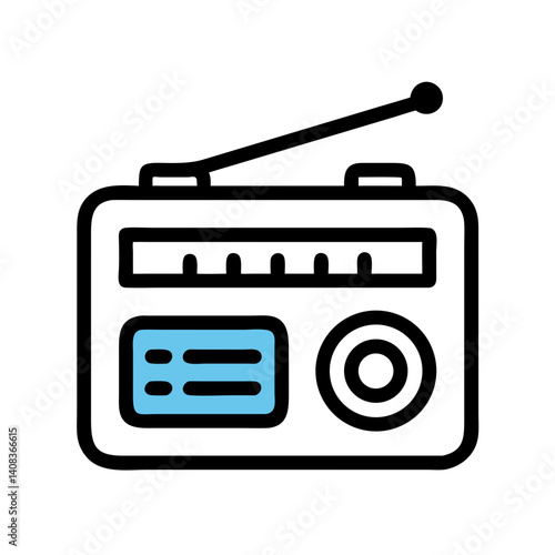 Radio Receiver Icon Representing Broadcast Audio and Radio Communication