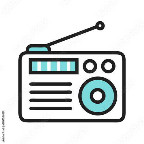 Radio Receiver Icon Representing Broadcast Audio and Radio Communication