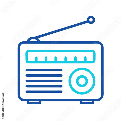 Radio Receiver Icon Representing Broadcast Audio and Radio Communication