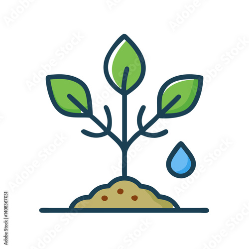 Sapling Tree Icon Representing Young Tree Planting and Early Growth