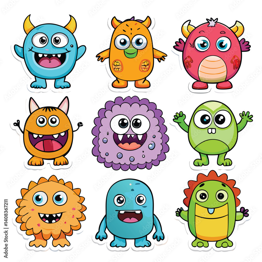 Obraz premium Cute cartoon monsters (2)