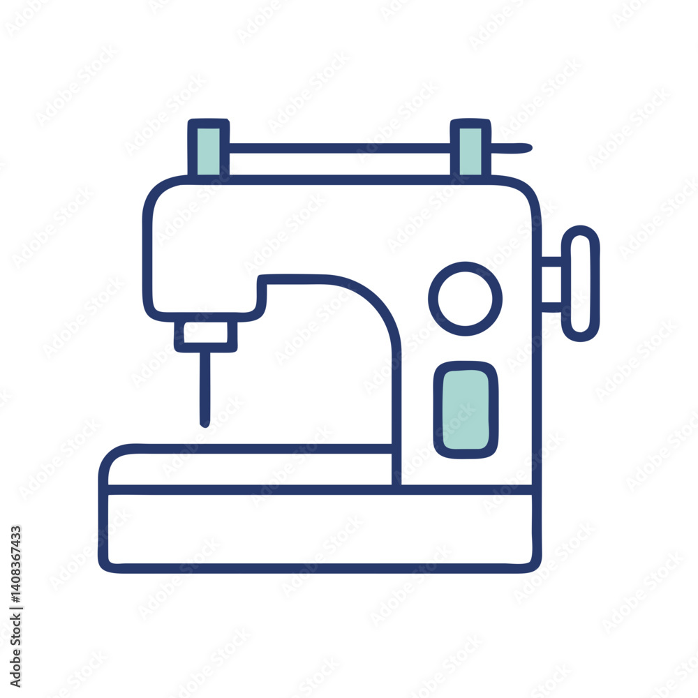 Sewing Machine Icon Representing Textile Crafting and Garment Creation Sewing Machine Icon Representing Textile Crafting and Garment Creation