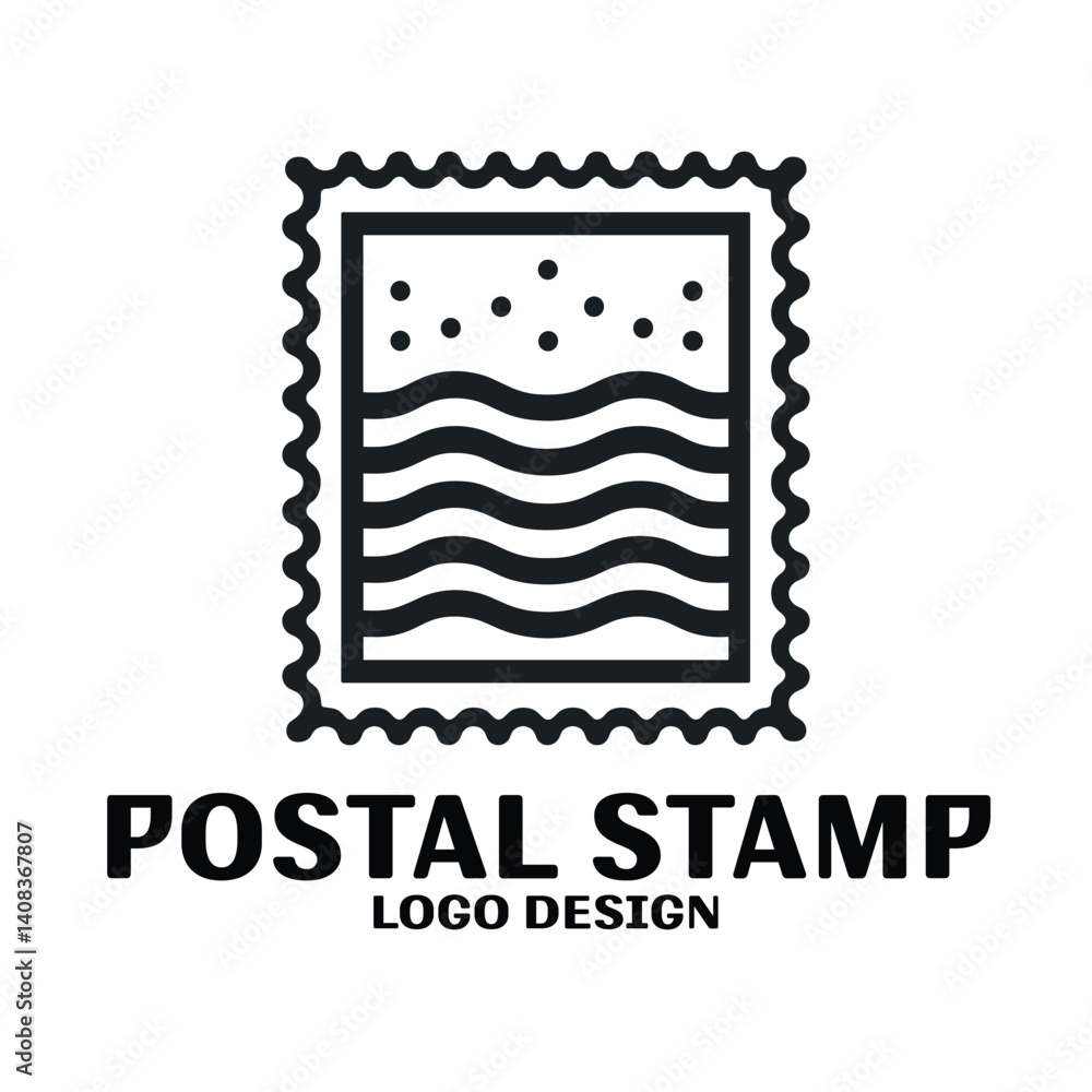 Obraz premium Postal Stamp Vector Logo Design