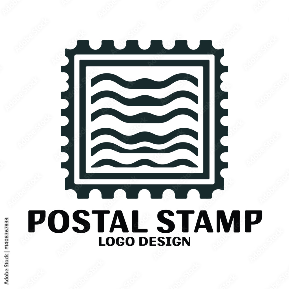 Obraz premium Postal Stamp Vector Logo Design