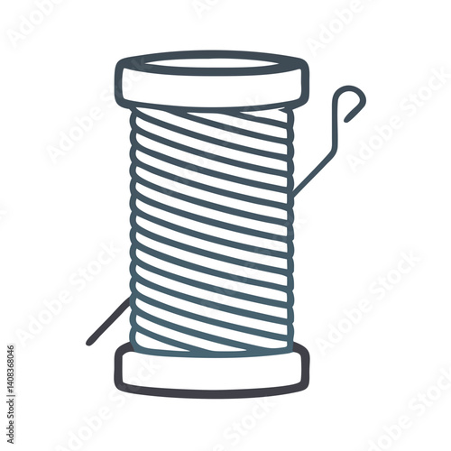 Spool of Thread Icon Representing Sewing Supplies and Textile Crafting