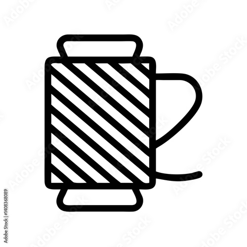 Spool of Thread Icon Representing Sewing Supplies and Textile Crafting