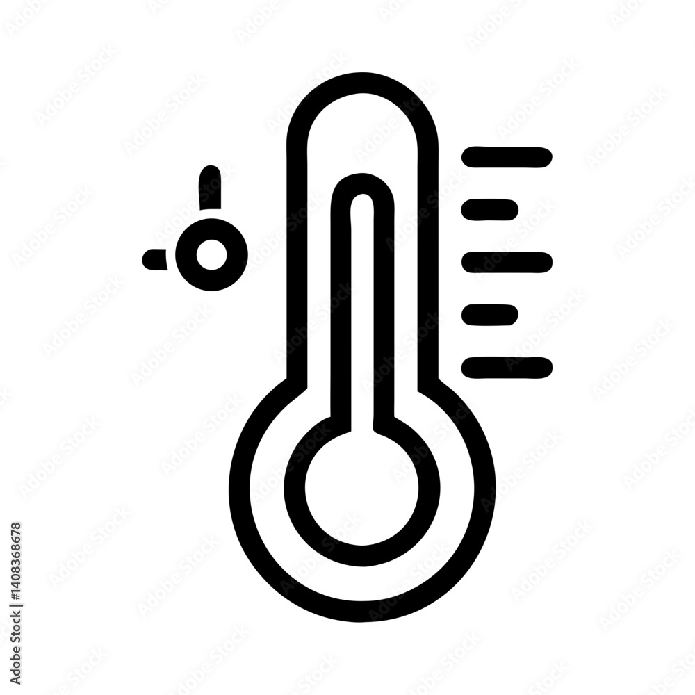 Thermometer Icon Representing Temperature Control and Climate Monitoring